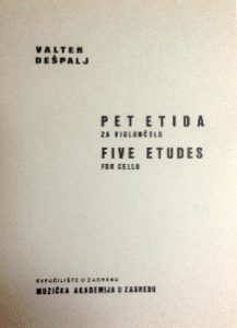 Valter Dešpalj - Pet etida za violončelo